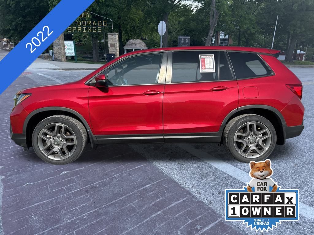 Used 2022 Honda Passport EX-L with VIN 5FNYF7H57NB002959 for sale in Kansas City