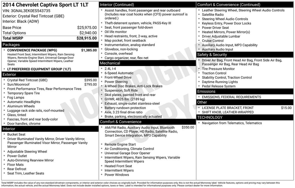 2014 Chevrolet Captiva Sport LT