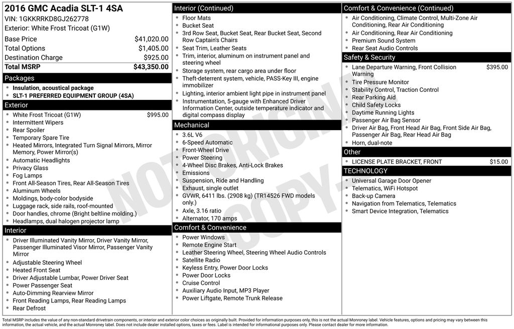 2016 GMC Acadia SLT-1