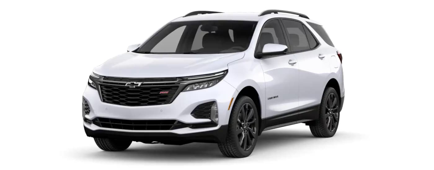 A white 2022 Chevy Equinox RS is angled left.