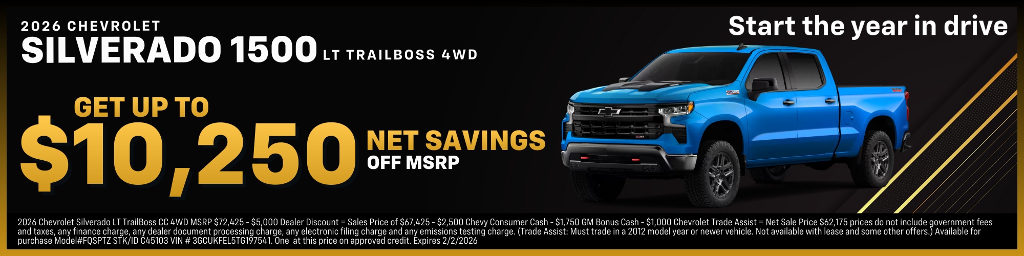 2025 Chevrolet Silverado 1500 LT Trailboss 4WD savings offer