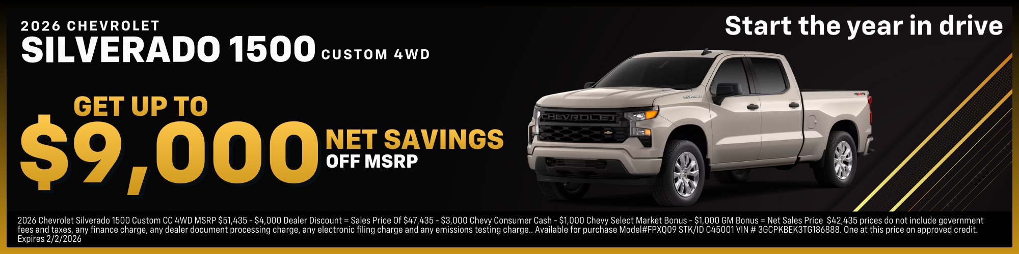 2025 Chevrolet Silverado 1500 Custom 4WD savings offer