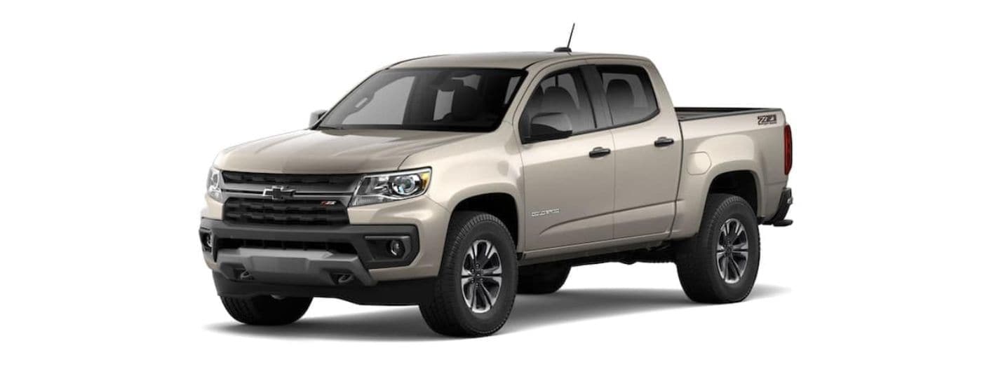 A gold 2022 Chevy Colorado Z71 is angled left.