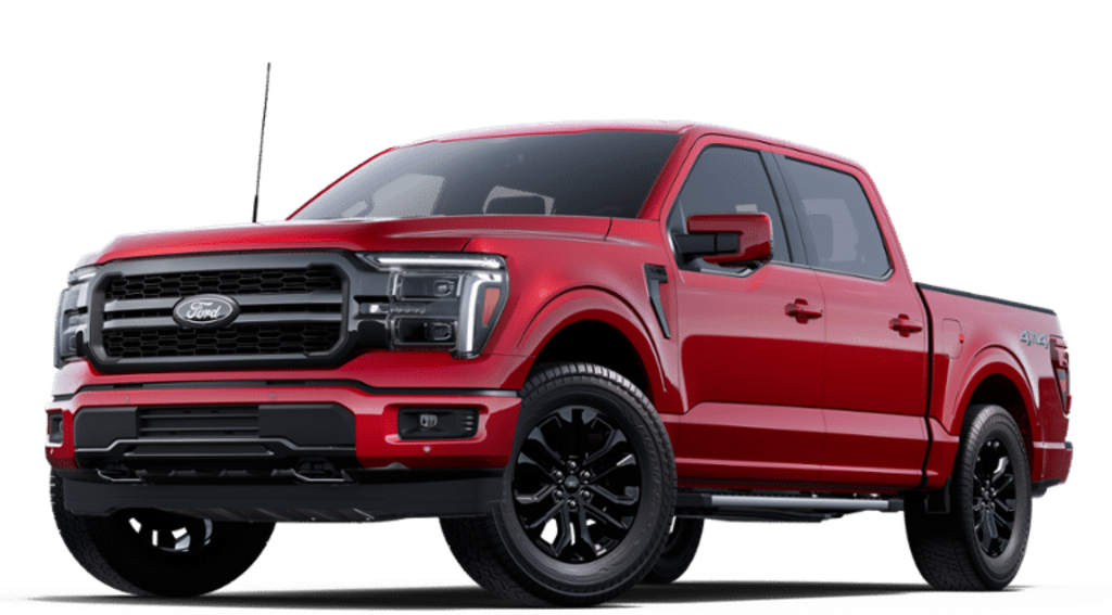 New 2025 Ford F150 Lariat in Rapid Red Metallic Tinted Clearcoat VIN