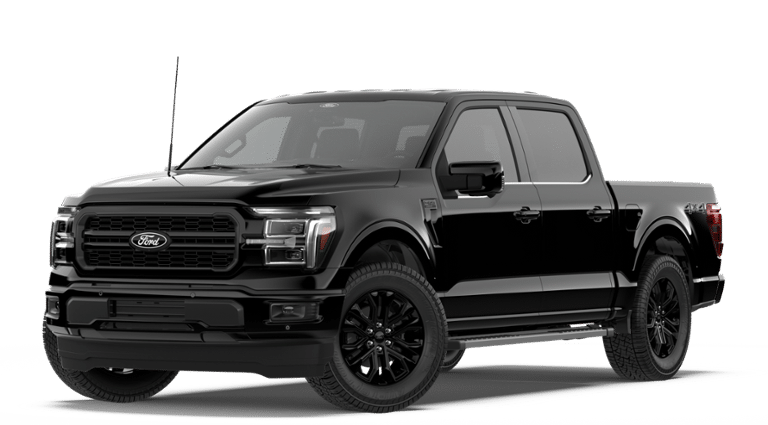 2026 Ford F-150 Lariat in Agate Black — front three-quarter view