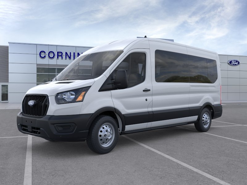 Oxford White 2026 Ford Transit Passenger 350 XL Medium Roof LB AWD Van All-Wheel Drive 