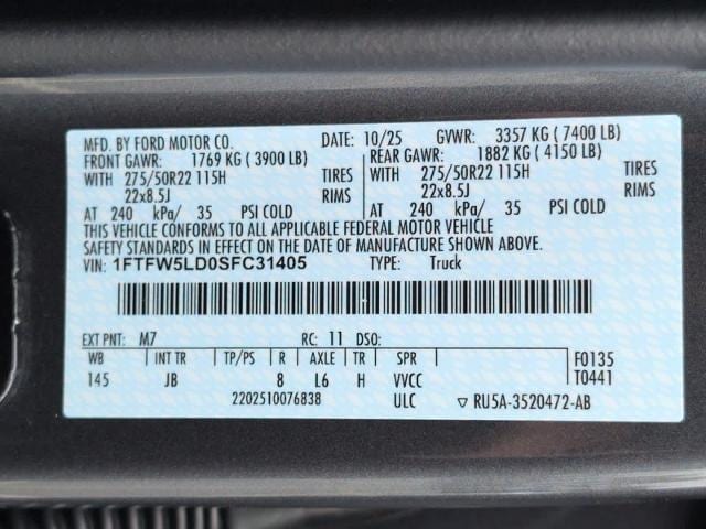 new 2025 Ford F-150 car, priced at $74,610