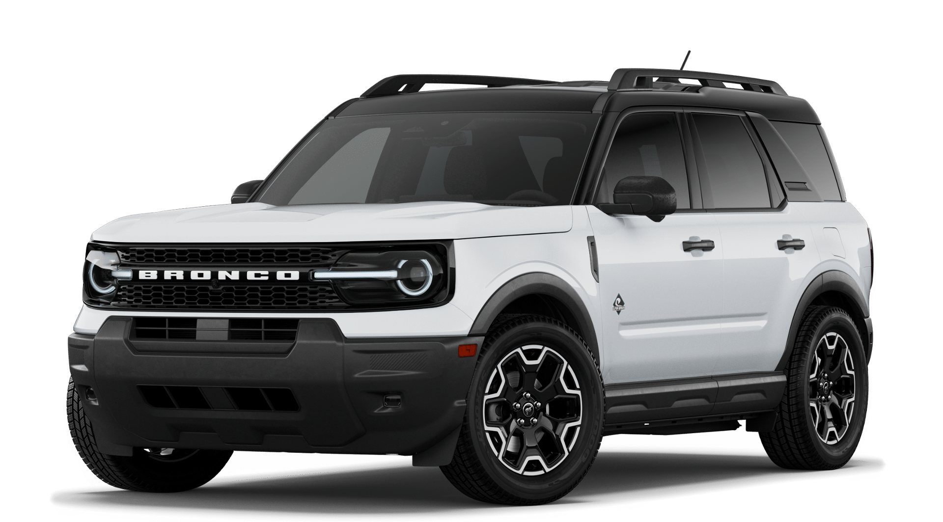 2026 Ford Bronco Sport Outer Banks in Oxford White — front three-quarter view
