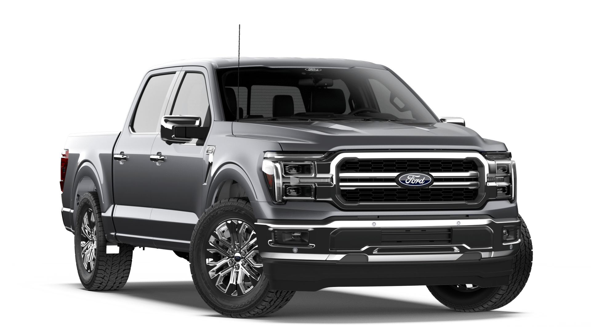 2026 Ford F-150 Lariat in Carbonized Gray Metallic — front three-quarter view
