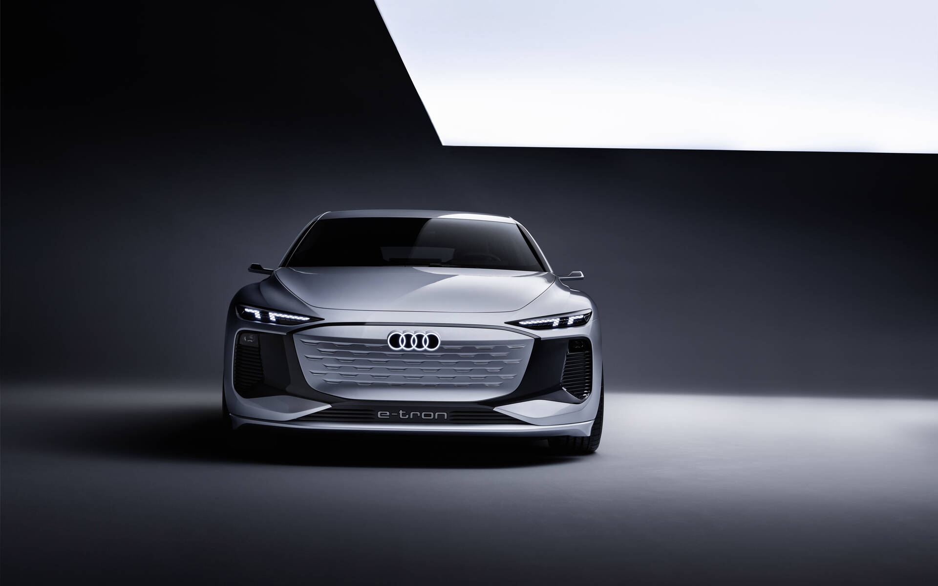 Front view of the Audi A4 e-tron electric 2025.