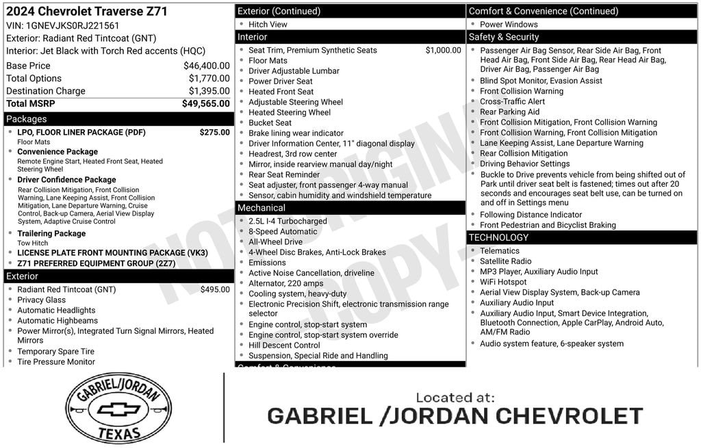 Used 2024 Chevrolet Traverse Z71 SUV