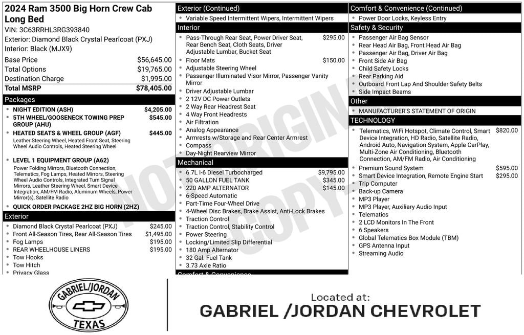 Used 2024 Ram 3500 Big Horn Truck Crew Cab