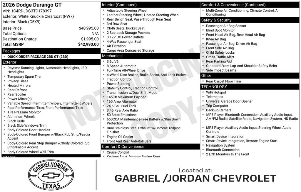 Used 2026 Dodge Durango GT