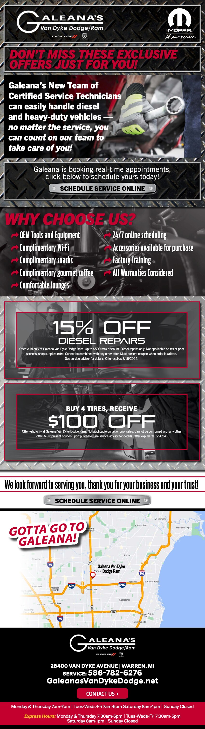 Diesel Repair Galeana's Van Dyke Dodge