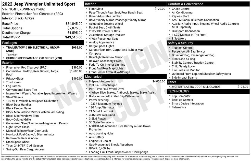 Used 2022 Jeep Wrangler Unlimited Sport SUV