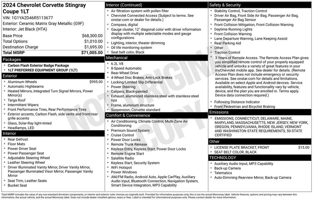 Used 2024 Chevrolet Corvette Stingray 1LT Coupe