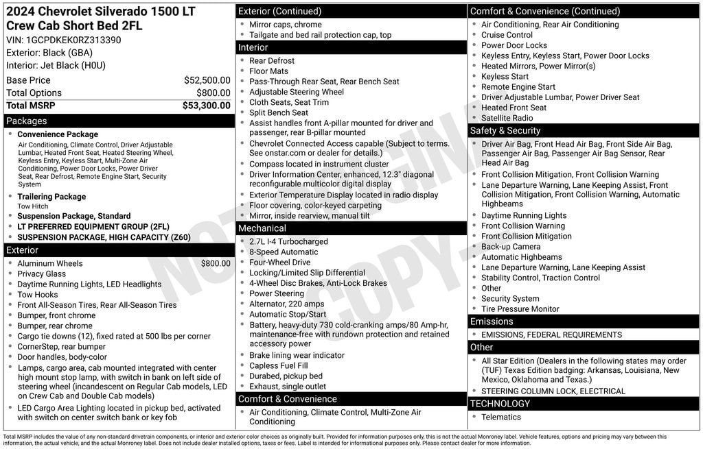 Used 2024 Chevrolet Silverado 1500 LT (2FL) Truck Crew Cab