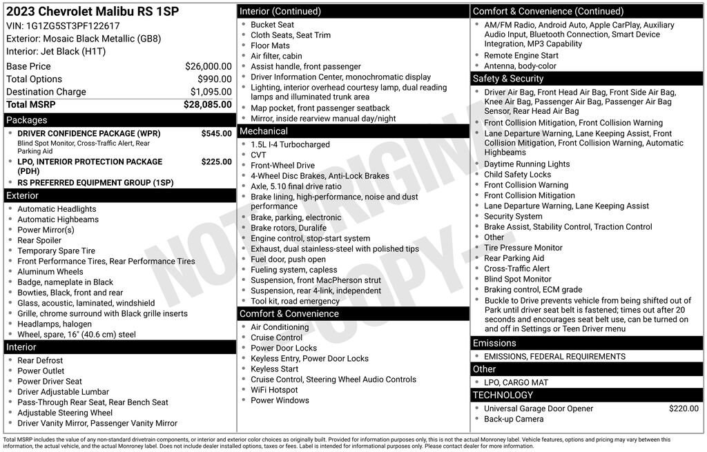 Used 2023 Chevrolet Malibu RS Sedan