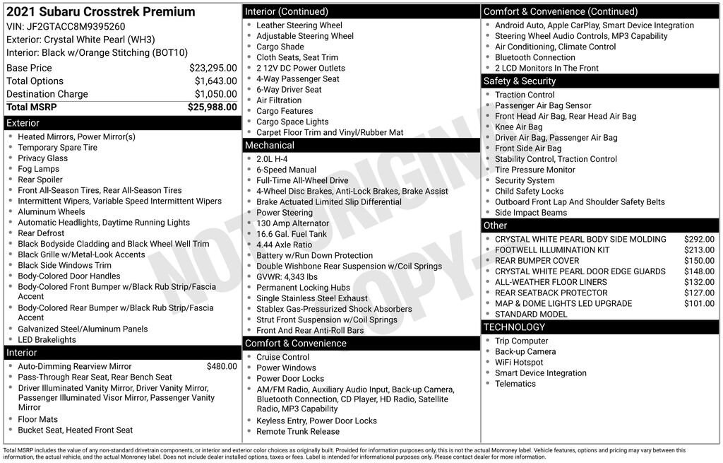 Used 2021 Subaru Crosstrek Premium SUV