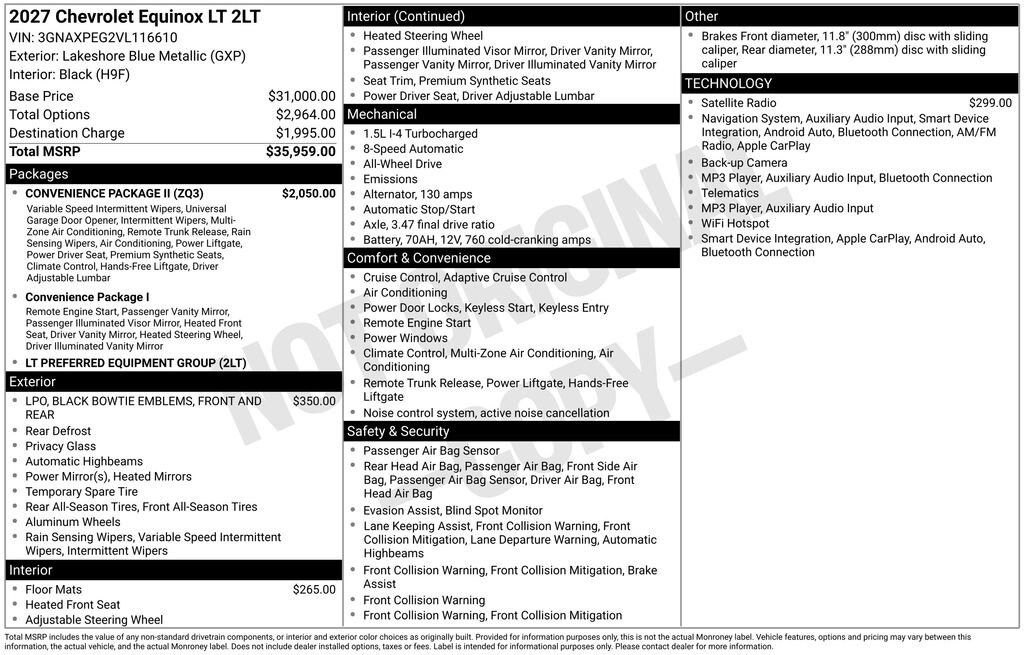 New 2027 Chevrolet Equinox LT SUV