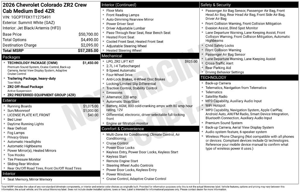 Used 2026 Chevrolet Colorado ZR2 Truck Crew Cab