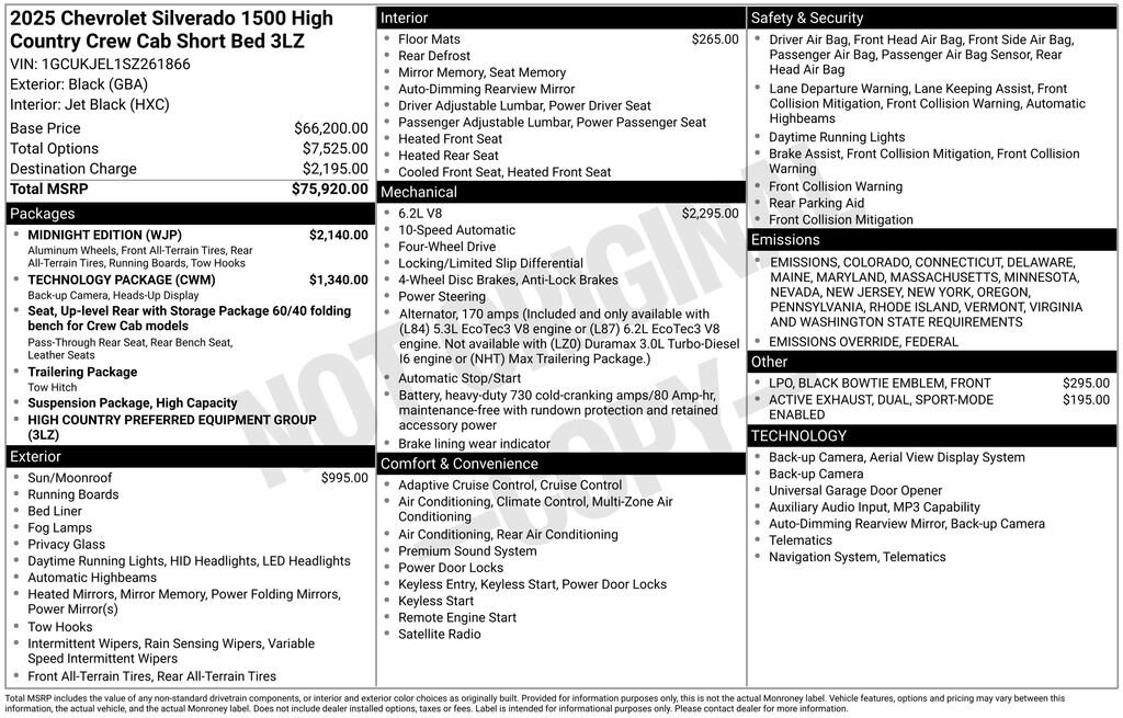Used 2025 Chevrolet Silverado 1500 High Country Truck Crew Cab