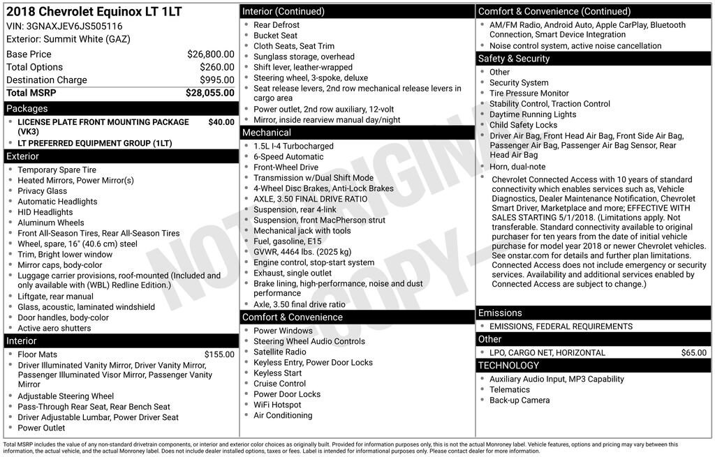 Used 2018 Chevrolet Equinox LT SUV