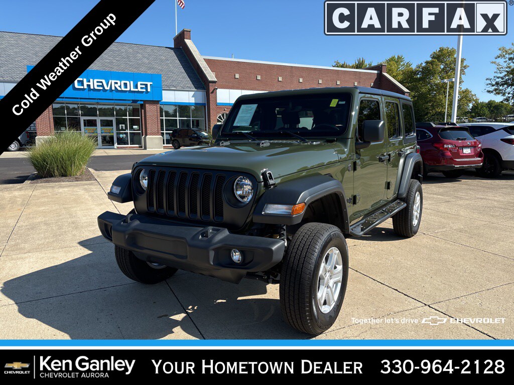 Used 2022 Jeep Wrangler Unlimited Sport S with VIN 1C4HJXDG0NW187258 for sale in Aurora, OH