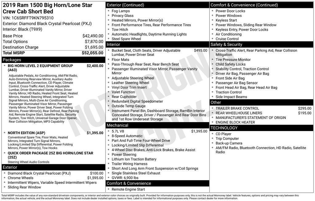 Used 2019 Ram 1500 Big Horn/Lone Star Truck Crew Cab