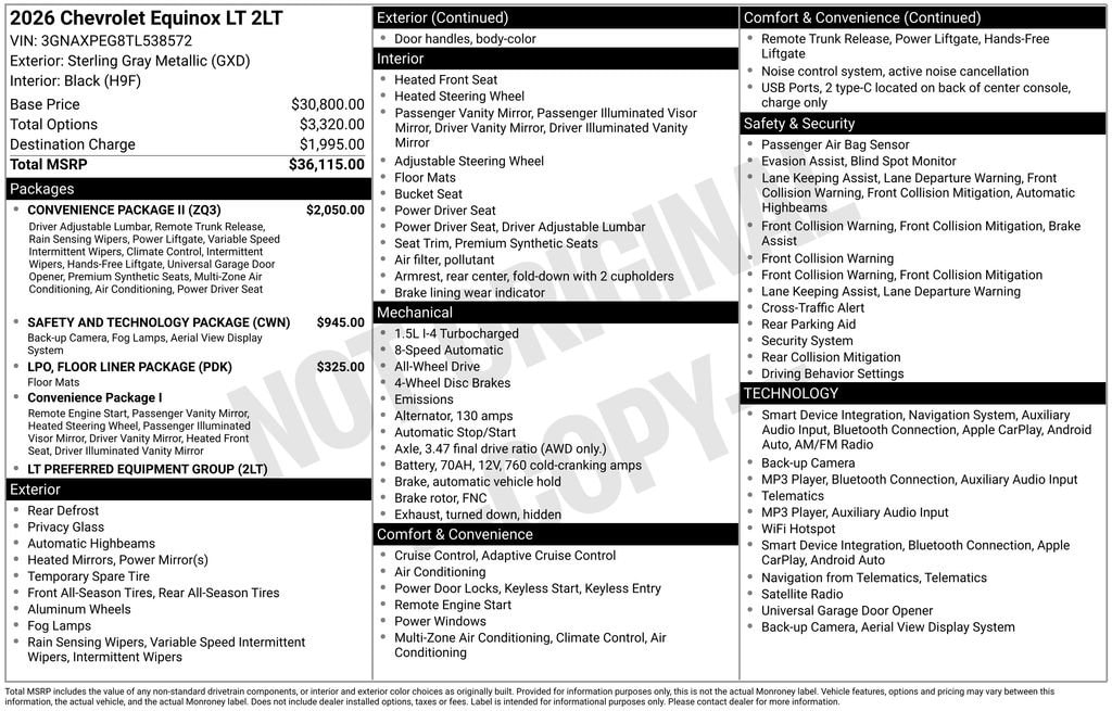 New 2026 Chevrolet Equinox LT SUV