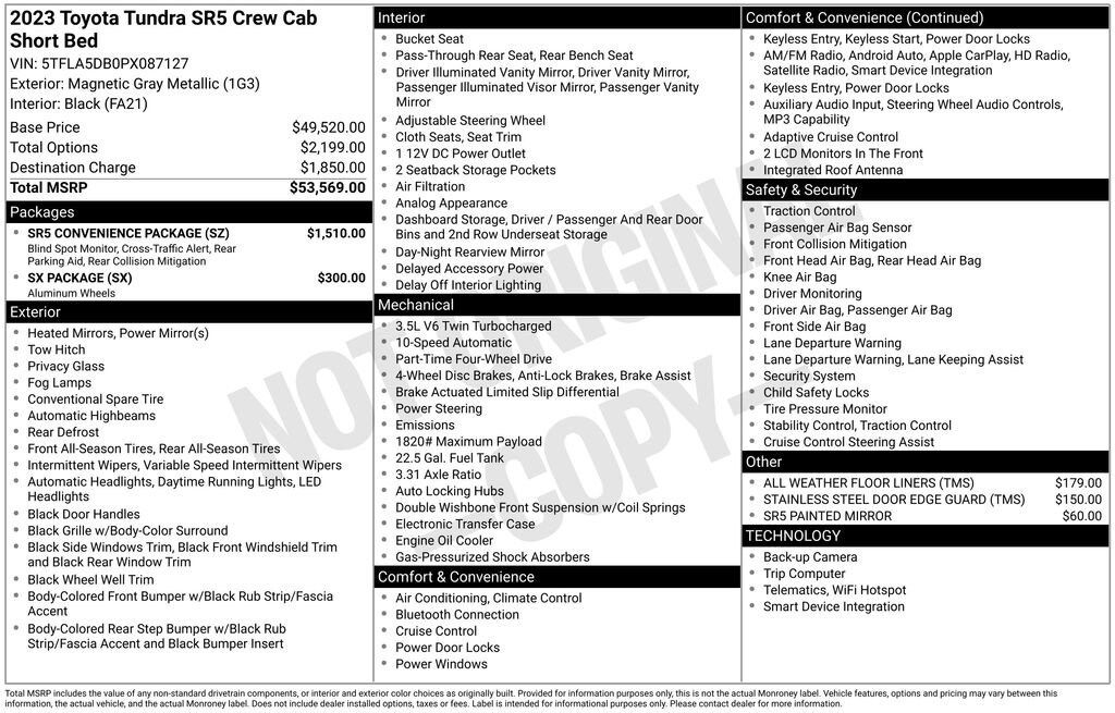 Used 2023 Toyota Tundra 4WD SR5 Truck CrewMax