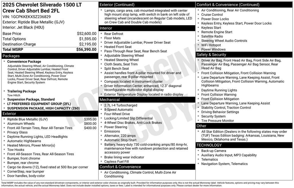Used 2025 Chevrolet Silverado 1500 LT (2FL) Truck Crew Cab