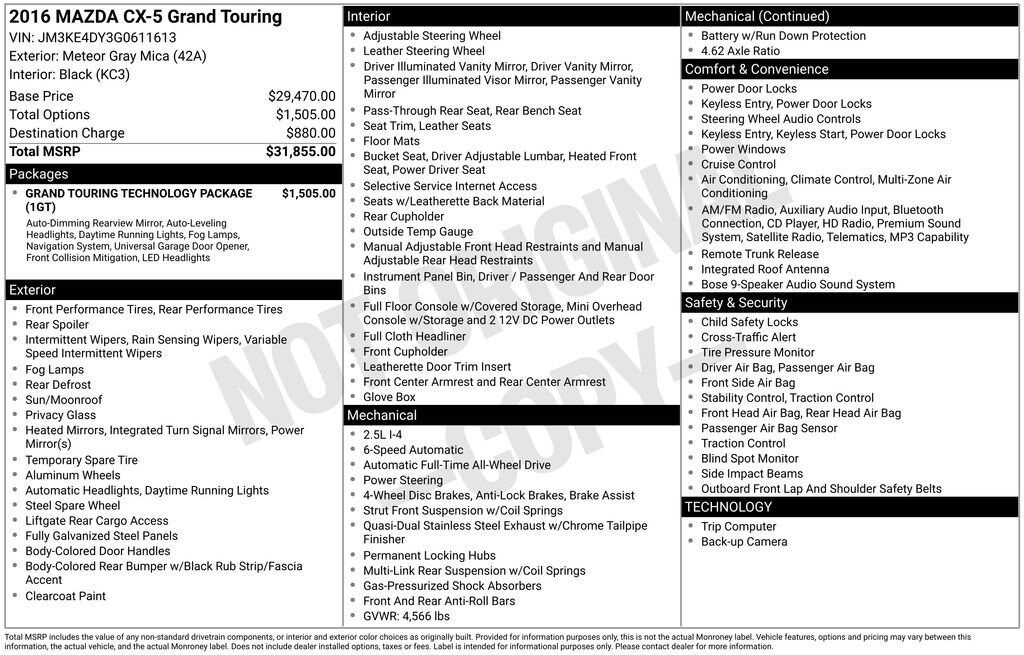 Used 2016 Mazda CX-5 Grand Touring SUV