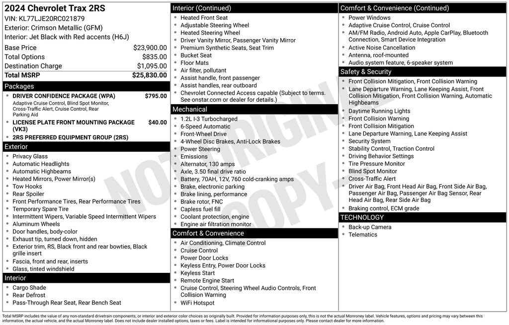 Used 2024 Chevrolet Trax 2RS SUV