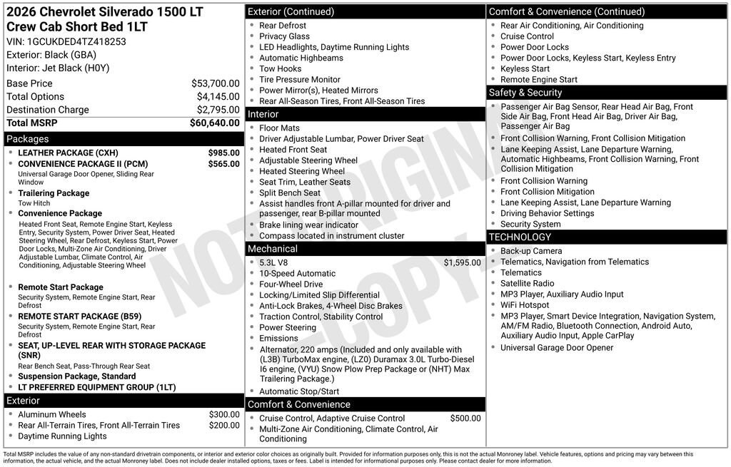 New 2026 Chevrolet Silverado 1500 LT Truck