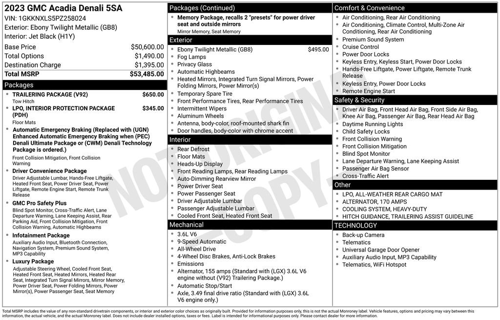 Used 2023 GMC Acadia Denali SUV
