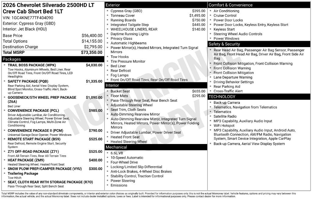 New 2026 Chevrolet Silverado 2500 HD LT Truck