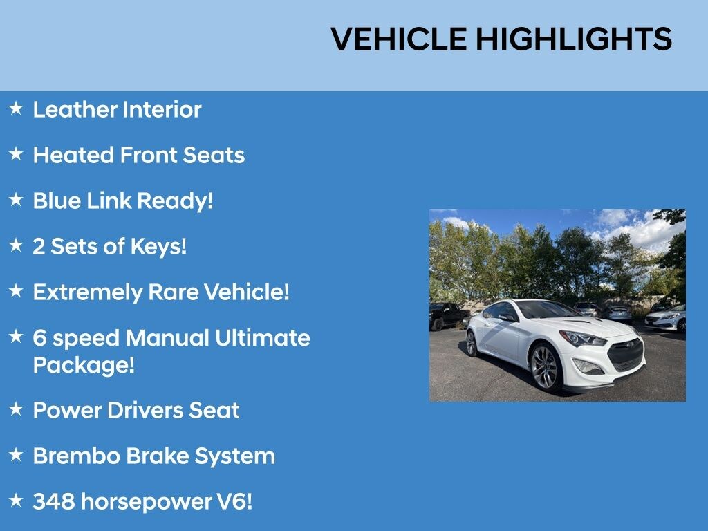 Used 2015 Hyundai Genesis Coupe 3.8L Ultimate 3.8L Man Ultimate w/Tan Seats