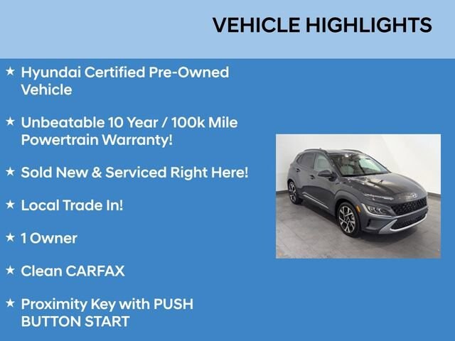 Certified 2023 Hyundai Kona Limited with VIN KM8K5CA30PU039089 for sale in Parma, OH