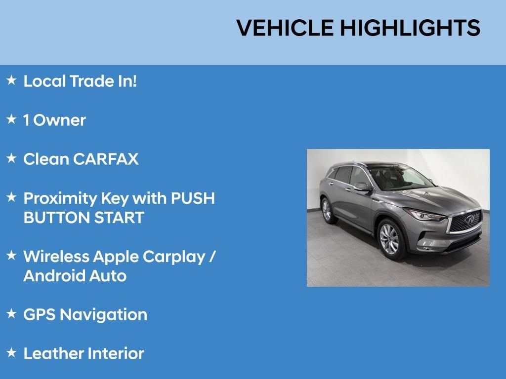 Used 2022 INFINITI QX50 Essential with VIN 3PCAJ5CB5NF107114 for sale in Parma, OH