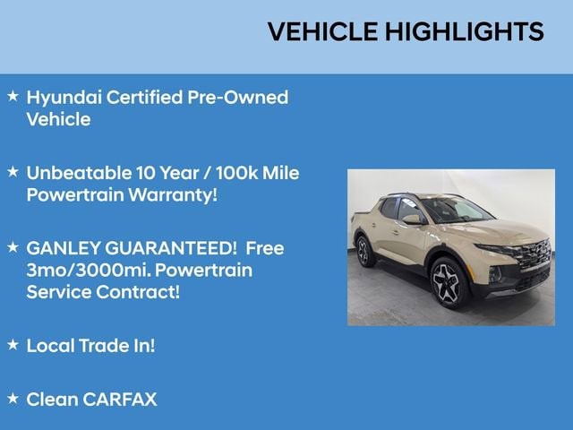 Certified 2023 Hyundai Santa Cruz Limited with VIN 5NTJEDAF5PH045899 for sale in Parma, OH