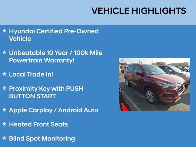 Certified 2020 Hyundai Tucson Value with VIN KM8J3CA47LU170511 for sale in Parma, OH