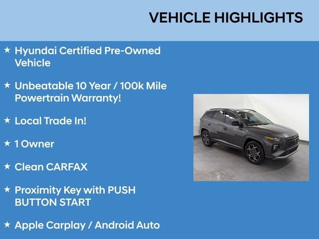 Certified 2022 Hyundai Tucson N Line with VIN KM8JFCAE6NU168400 for sale in Parma, OH