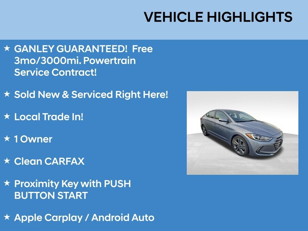 Used 2017 Hyundai Elantra Limited Limited 2.0L Auto (Alabama) *Ltd Avail*