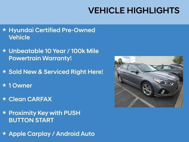 Certified 2019 Hyundai Sonata Limited with VIN 5NPE34AF4KH817758 for sale in Parma, OH