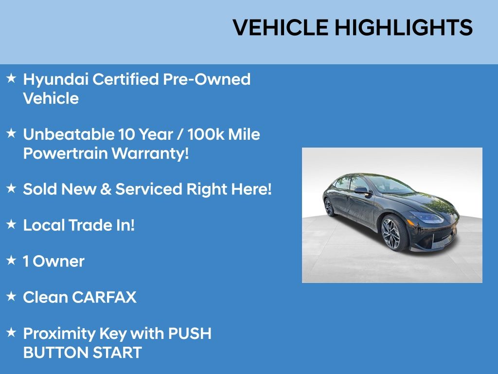 Certified 2024 Hyundai IONIQ 6 Limited with VIN KMHM54AC7RA056104 for sale in Parma, OH