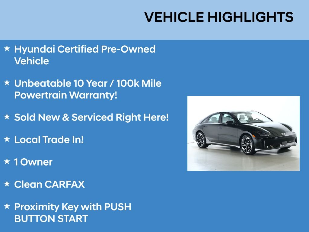 Certified 2024 Hyundai IONIQ 6 Limited with VIN KMHM54AC7RA056104 for sale in Parma, OH