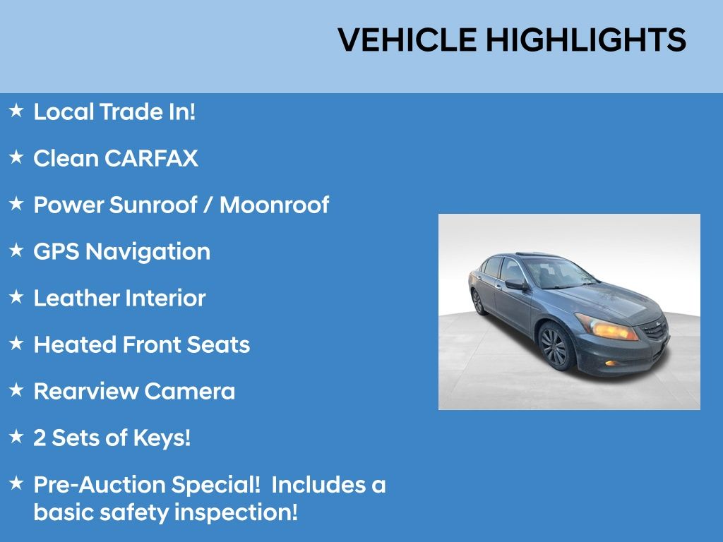 Used 2011 Honda Accord EX-L V6 with VIN 5KBCP3F88BB001233 for sale in Parma, OH