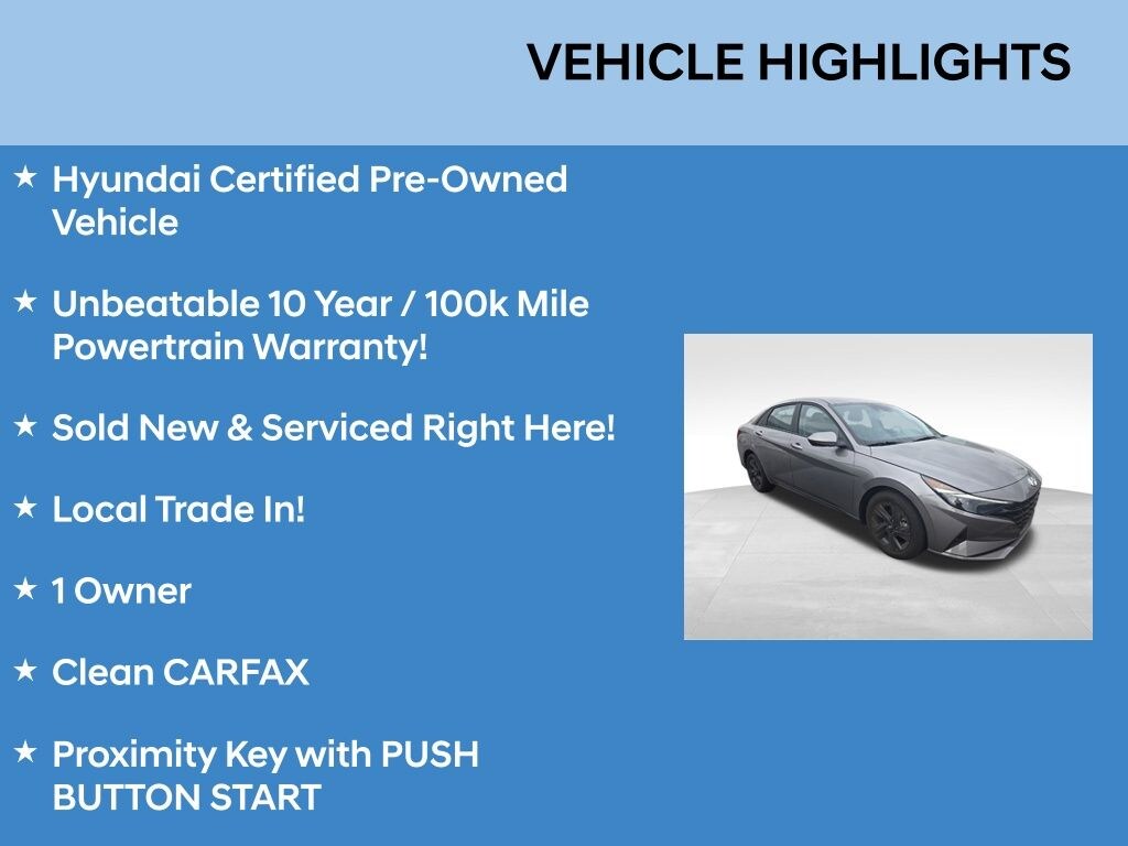 Certified 2023 Hyundai Elantra SEL Sedan