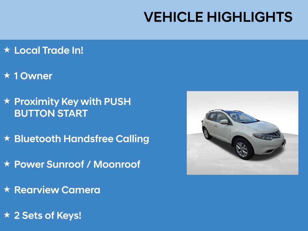 Used 2012 Nissan Murano SV with VIN JN8AZ1MWXCW207662 for sale in Parma, OH